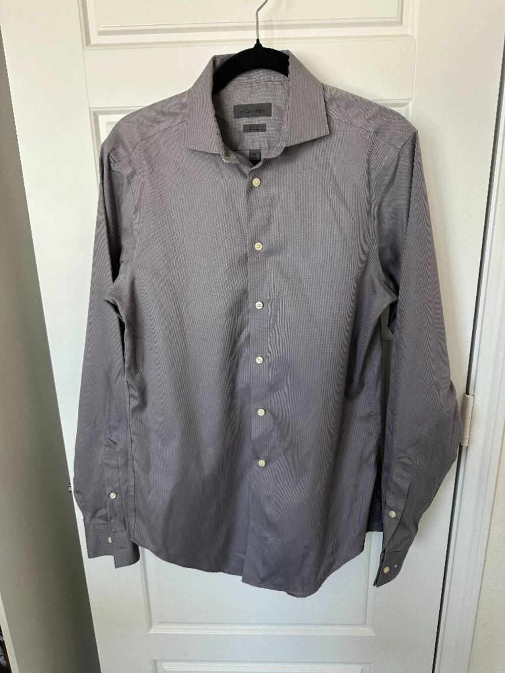 CK CALVIN KLEIN GREY BUTTON DOWN SLIM FIT NON IRON 15 34-35